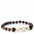 The Kaori Freshwater Cultured Pearl, Multi Colour Tourmaline Stretchable Bracelet with Citrine in Gold Tone Sterling Silver 
