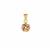 Textured and Polished 4-way Triple-Knot 9K Three Tone Gold Pendant 0.42g