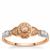 Natural Pink Diamonds Ring with White Diamonds in 9K Rose Gold 0.25ct