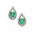Panjshir Emerald Earrings with White Zircon in 9K Gold 0.65ct