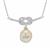 Golden South Sea Cultured Pearl Necklace with White Zircon in Sterling Silver (12mm)