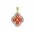Ceylon Sunset Padparadscha Sapphire Pendant with White Zircon in 9K Gold 1.90cts