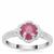 Kenyan Ruby Ring with White Zircon in Sterling Silver 1.50cts