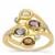 Natural Multi-Colour Sapphire & White Zircon 9K Gold Ring ATGW 1.30cts
