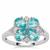 Madagascan Blue Apatite Ring with White Zircon in Sterling Silver 1.65cts