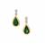 Tsavorite Garnet Earrings with White Zircon in 9K Gold 0.90ct