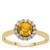 Aliva Sphalerite Ring with White Zircon in 9K Gold 1.45cts
