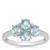 Ratanakiri Blue Zircon Ring with White Zircon in Sterling Silver 2.45cts