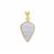 Blue Lace Agate Pendant in Gold Plated Sterling Silver 14cts