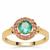 Botli Green Apatite Ring with Pink Tourmaline in 9K Gold 1.05cts
