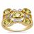 Ambilobe Sphene Ring with White Zircon in 9K Gold 1.35cts