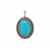 ARMENIAN Turquoise Oxidized Pendant in Sterling Silver 11.25cts
