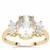 Himalayan Beryl Ring with White Zircon in 9K Gold 2.90cts