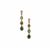 Australian Teal Sapphire Earrings with White Zircon in 9K Gold 2.15cts