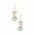 Type A Burmese Green Jadeite Earrings with Kaori Cultured Pearl in Gold Tone Sterling Silver