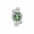 Emerald Envy Topaz Pendant with White Zircon in Sterling Silver 6.45cts