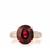 Raspberry Garnet Ring with Diamond in 18K Gold 8.85cts
