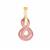 'Infinity' Strawberry Quartz Gold Tone Sterling Silver Pendant 24.37cts