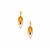 Baltic Cognac Amber Earrings in Gold Tone Sterling Silver (12x4mm)