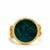 Chrysocolla Ring with White Zircon in Gold Tone Sterling Silver 4.70cts