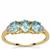 Ratanakiri Blue Zircon Ring with White Zircon in 9K Gold 1.90cts