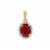 Burmese Ruby Pendant with White Zircon in 9K Gold 2.65cts