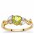 Ambilobe Sphene Ring with White Zircon in 9K Gold 1.30cts