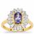 AA Tanzanite Ring with White Zircon in 9K Gold 2.60cts