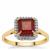 Asscher Cut Malagasy Ruby Ring with White Zircon in 9K Gold 2.70cts (F)