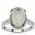 Prasiolite Ring with White Zircon in Sterling Silver 7.25cts