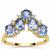 Ceylon Blue Sapphire Ring with White Zircon in 9K Gold 2.30cts