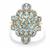 Santa Maria Aquamarine Ring with White Zircon in 9K Gold 3.75ct