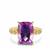 Moroccan Amethyst Ring with White Zircon in 9K Gold 6cts