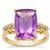 Moroccan Amethyst Ring with White Zircon in 9K Gold 6cts