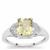 Minas Novas Hiddenite Ring with White Zircon in Sterling Silver 2.25cts