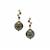 Tahitian Cultured Pearl, Blue Sapphire Earrings with White Zircon in 9K Gold (11MM)