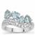 Sky Blue, White Topaz Ring in Sterling Silver 2.70cts