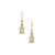 Minas Novas Hiddenite Earrings with Diamond in 9K Gold 3.05cts