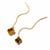 Kimbie Gold Plated 925 Sterling Silver Tigers Eye Alhambra Drop Earrings 3.25cts
