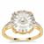  Lehrer TorusLens White Topaz Ring with Diamonds in 9K Gold 5.15cts