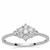 Bluish Grey Diamonds Ring in 9K White Gold 0.35ct
