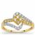 Natural Yellow Diamonds Ring with White Diamonds in 9K Gold 0.56ct