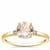 Peach Morganite Ring with Diamonds in 9K Gold 1ct