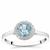 Aquamarine Ring with White Zircon in Sterling Silver 0.90cts