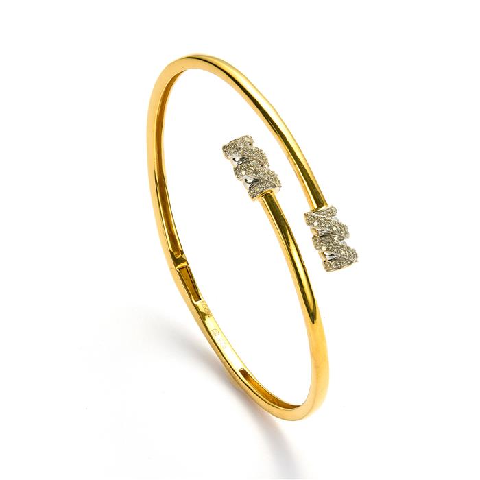 Diamond Bangle in Gold Plated Sterling Silver Gemporia