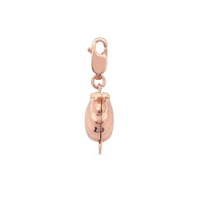 Shell Clasp Magnetic Shell Clasp with Lobster Lock in Rose Gold Plated Sterling ...