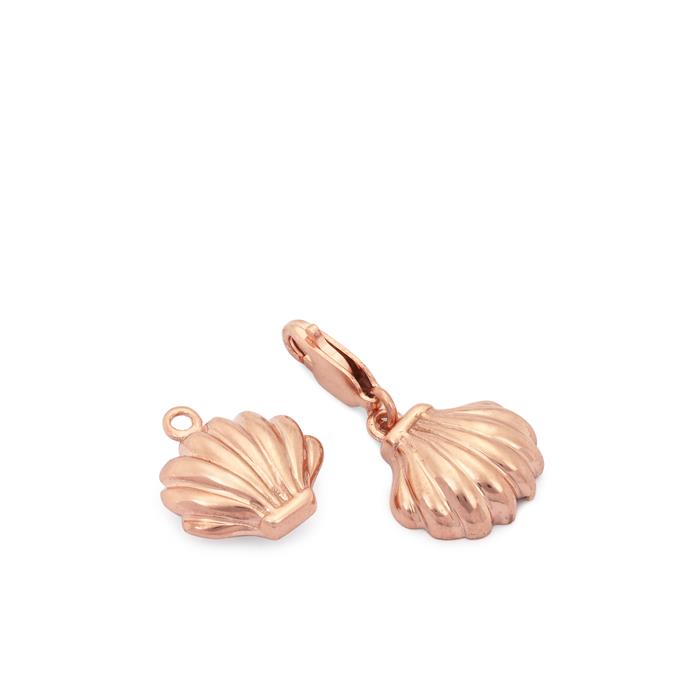 Shell Clasp Magnetic Shell Clasp with Lobster Lock in Rose Gold Plated Sterling ...