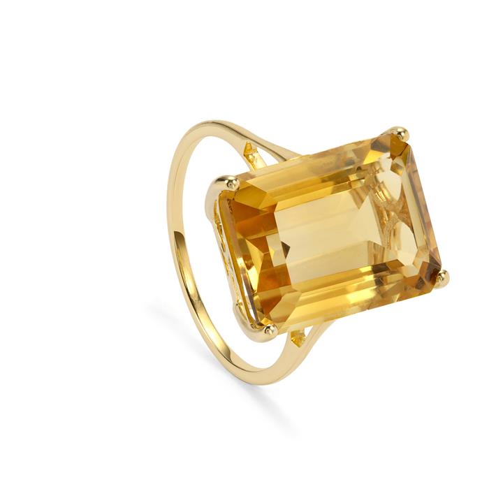 Rio Golden Citrine Ring in 9K Gold 11.50cts | Gemporia