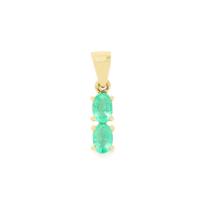 0.84ct Siberian Emerald 9K Gold Pendant Gemporia