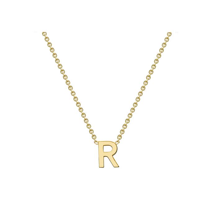 Letter R Necklace in 9K Gold 43cm 17 Gemporia